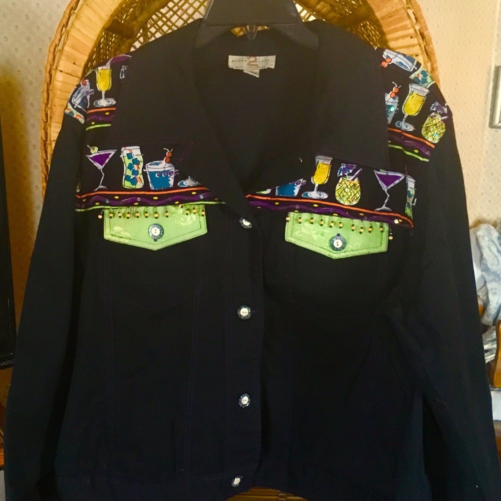 Woman’s Full Figure Embellished Jean Jacket